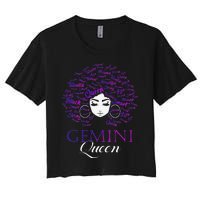 Wo Black Wo Afro Hair Gemini Queen Birthday Gift Women's Crop Top Tee