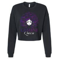 Wo Black Wo Afro Hair Gemini Queen Birthday Gift Cropped Pullover Crew