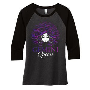 Wo Black Wo Afro Hair Gemini Queen Birthday Gift Women's Tri-Blend 3/4-Sleeve Raglan Shirt