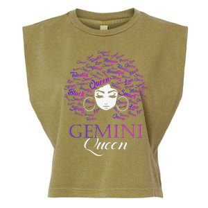 Wo Black Wo Afro Hair Gemini Queen Birthday Gift Garment-Dyed Women's Muscle Tee