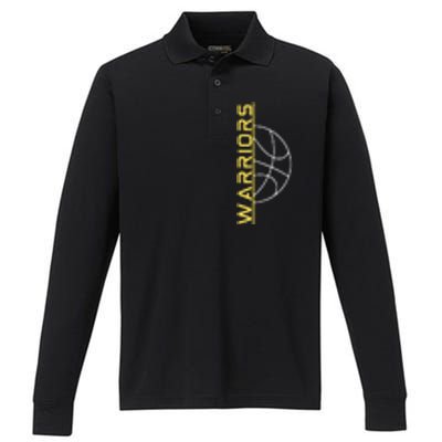 Warriors Basketball  Performance Long Sleeve Polo