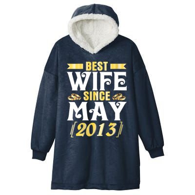 Womens Best Wife Since May 2013 Husband Marriage 10 Years Wedding Hooded Wearable Blanket