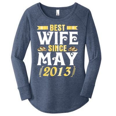 Womens Best Wife Since May 2013 Husband Marriage 10 Years Wedding Women's Perfect Tri Tunic Long Sleeve Shirt