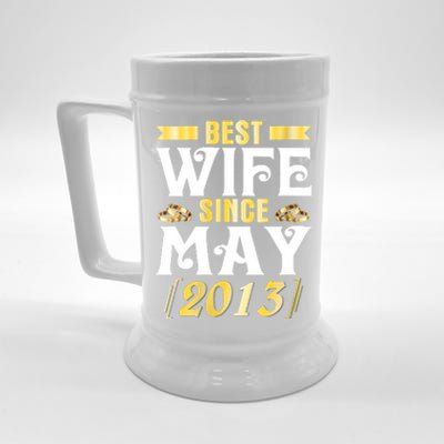 Womens Best Wife Since May 2013 Husband Marriage 10 Years Wedding Beer Stein