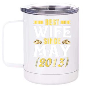 Womens Best Wife Since May 2013 Husband Marriage 10 Years Wedding 12 oz Stainless Steel Tumbler Cup