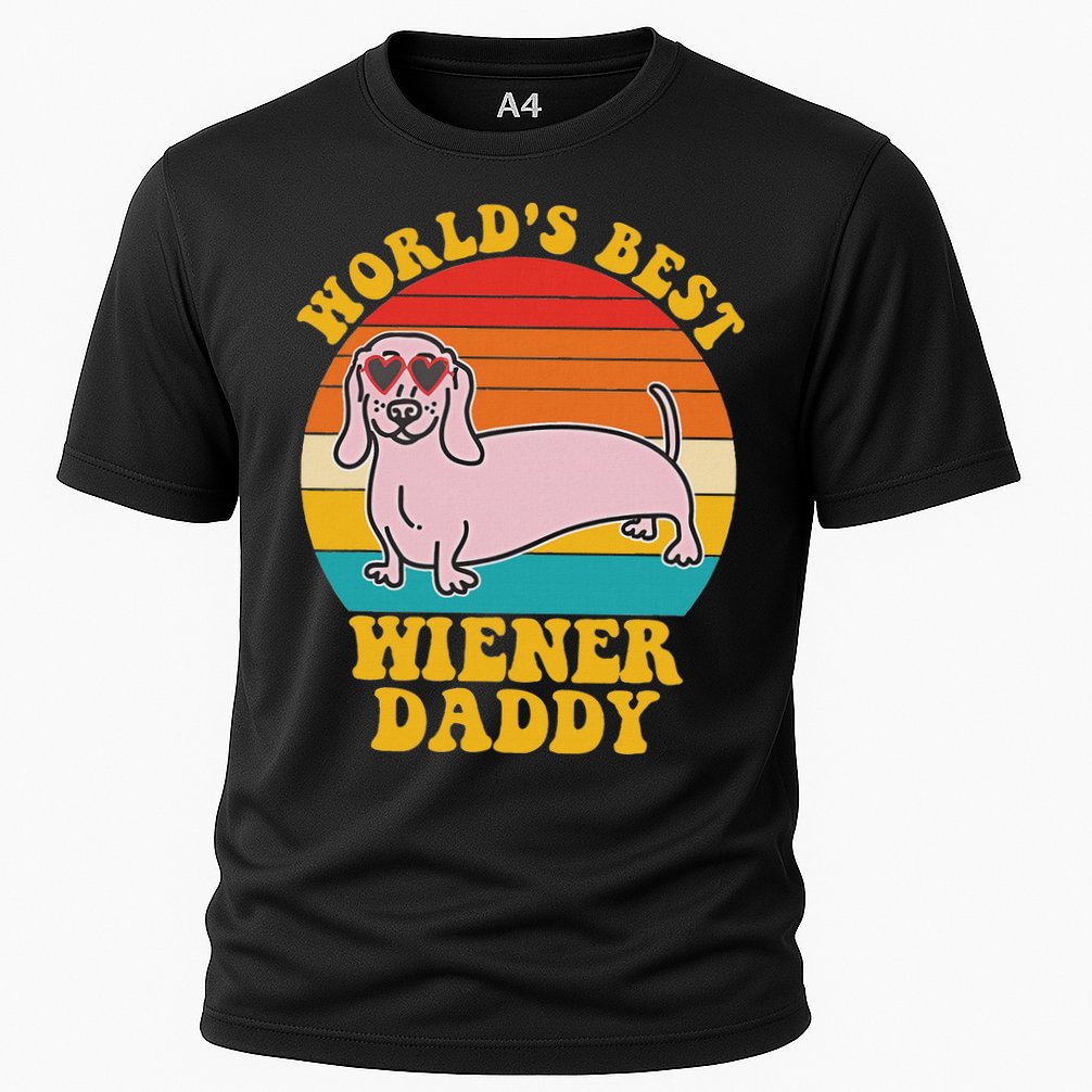 WorldS Best Wiener Daddy Funny Dog Lover Design Performance Shirt