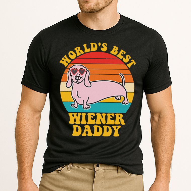 WorldS Best Wiener Daddy Funny Dog Lover Design Performance Shirt