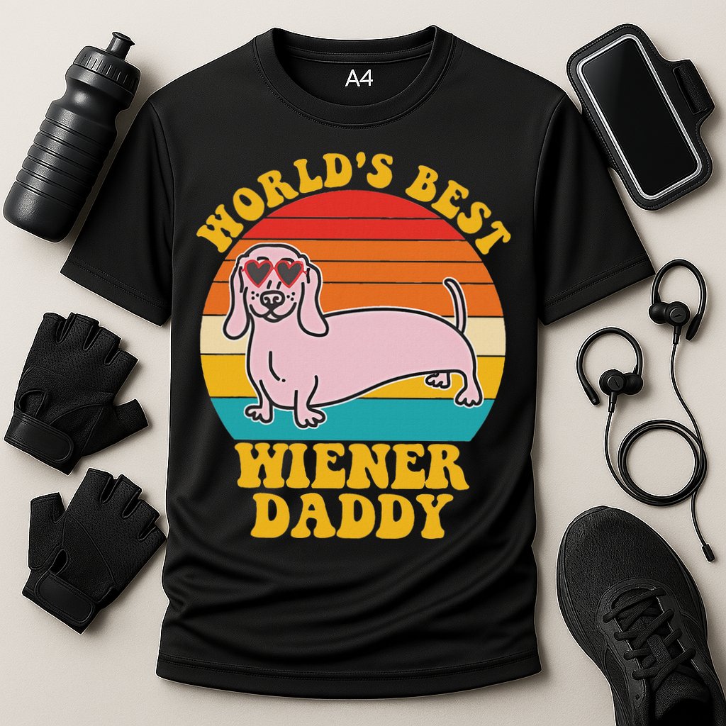 WorldS Best Wiener Daddy Funny Dog Lover Design Performance Shirt