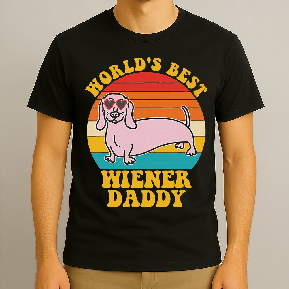 WorldS Best Wiener Daddy Funny Dog Lover Design T-Shirt