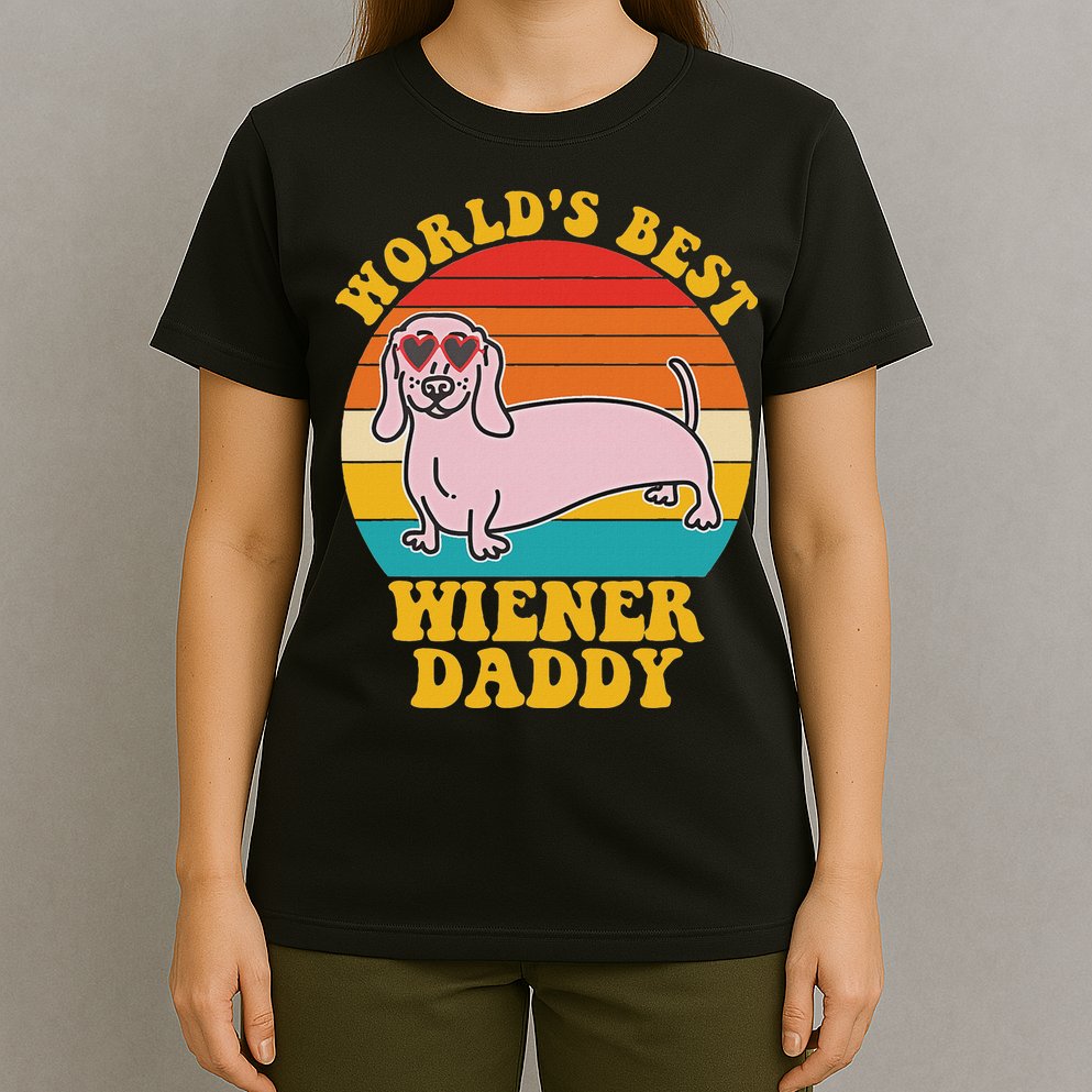 WorldS Best Wiener Daddy Funny Dog Lover Design T-Shirt