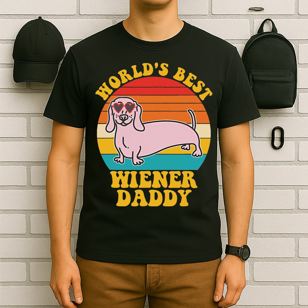 WorldS Best Wiener Daddy Funny Dog Lover Design T-Shirt