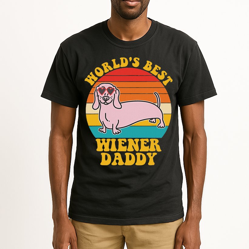 WorldS Best Wiener Daddy Funny Dog Lover Design Tall T-Shirt