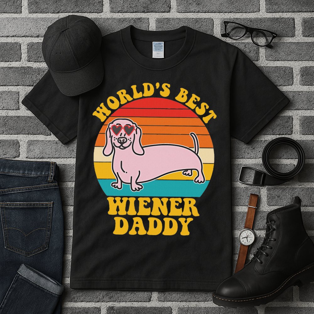 WorldS Best Wiener Daddy Funny Dog Lover Design Tall T-Shirt