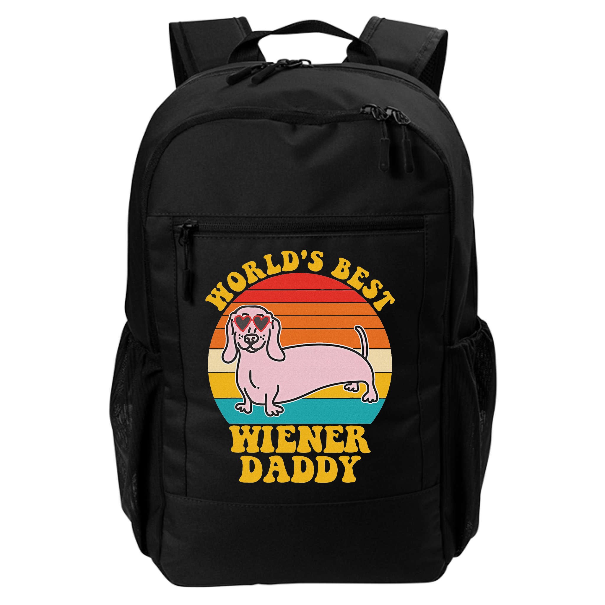 WorldS Best Wiener Daddy Funny Dog Lover Design Backpack