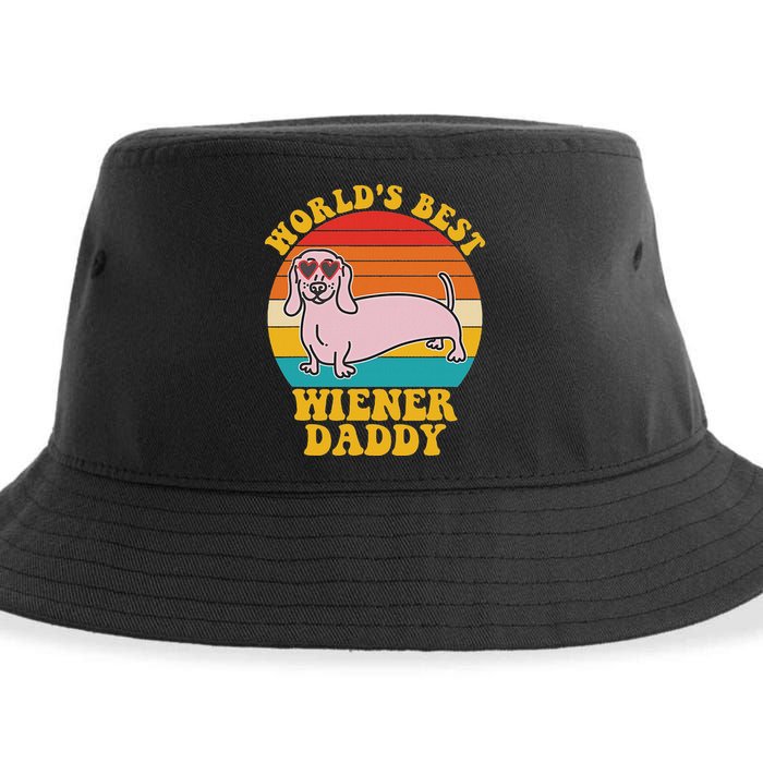 WorldS Best Wiener Daddy Funny Dog Lover Design Sustainable Bucket Hat