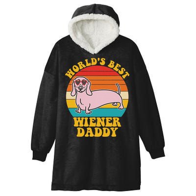 WorldS Best Wiener Daddy Funny Dog Lover Design Hooded Wearable Blanket