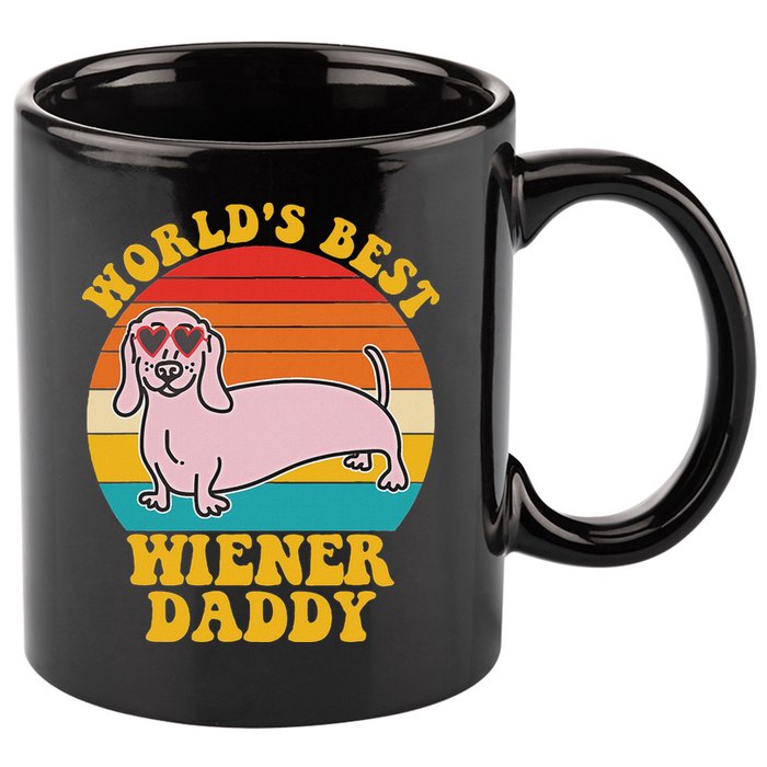 WorldS Best Wiener Daddy Funny Dog Lover Design 11oz C Handle Ceramic Mug