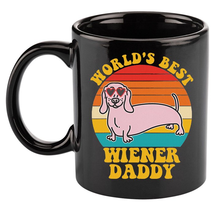 WorldS Best Wiener Daddy Funny Dog Lover Design 11oz C Handle Ceramic Mug