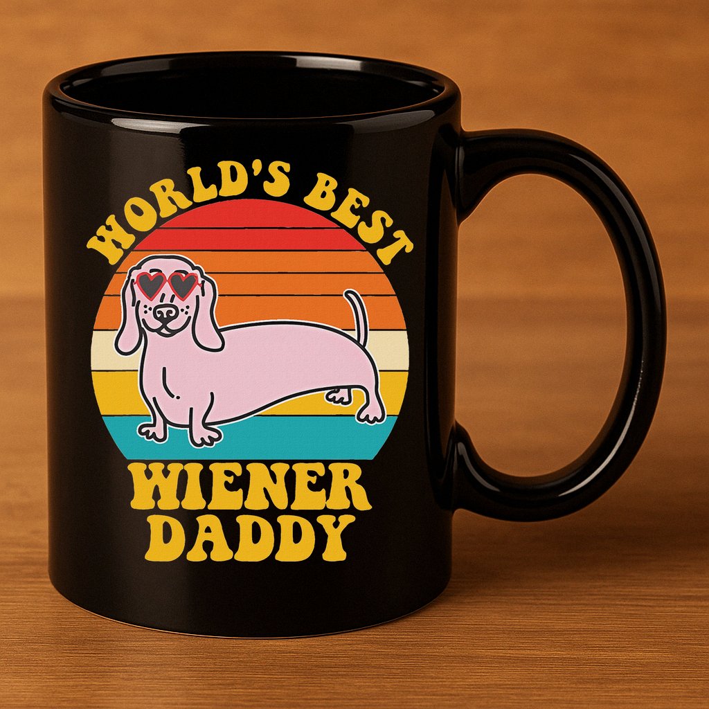 WorldS Best Wiener Daddy Funny Dog Lover Design 11oz C Handle Ceramic Mug