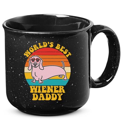 WorldS Best Wiener Daddy Funny Dog Lover Design 15oz Campfire Ceramic Mug