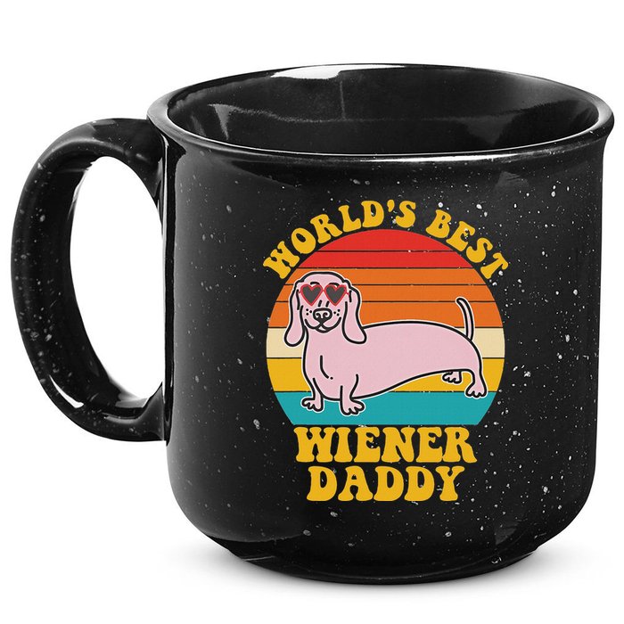 WorldS Best Wiener Daddy Funny Dog Lover Design 15oz Campfire Ceramic Mug