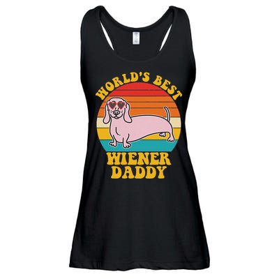 WorldS Best Wiener Daddy Funny Dog Lover Design Ladies Essential Flowy Tank