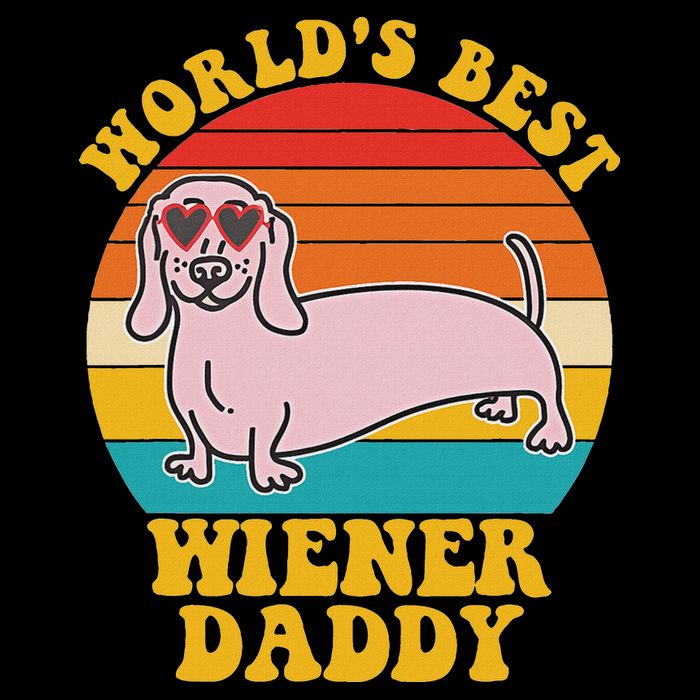WorldS Best Wiener Daddy Funny Dog Lover Design Flat Bill Trucker Hat