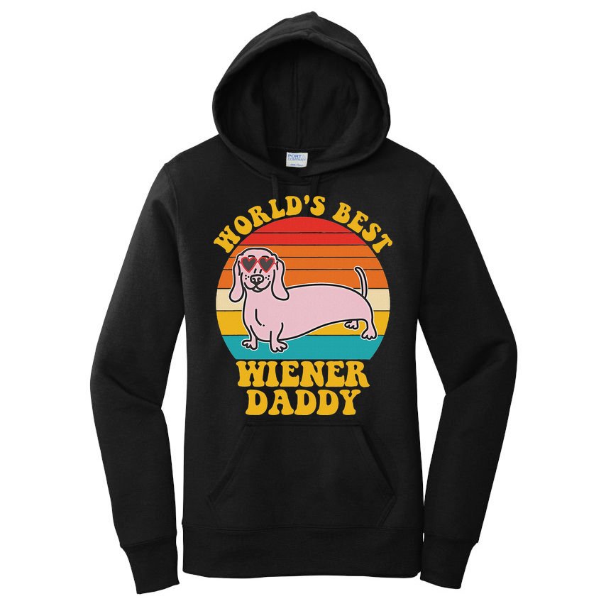 WorldS Best Wiener Daddy Funny Dog Lover Design Women's Pullover Hoodie