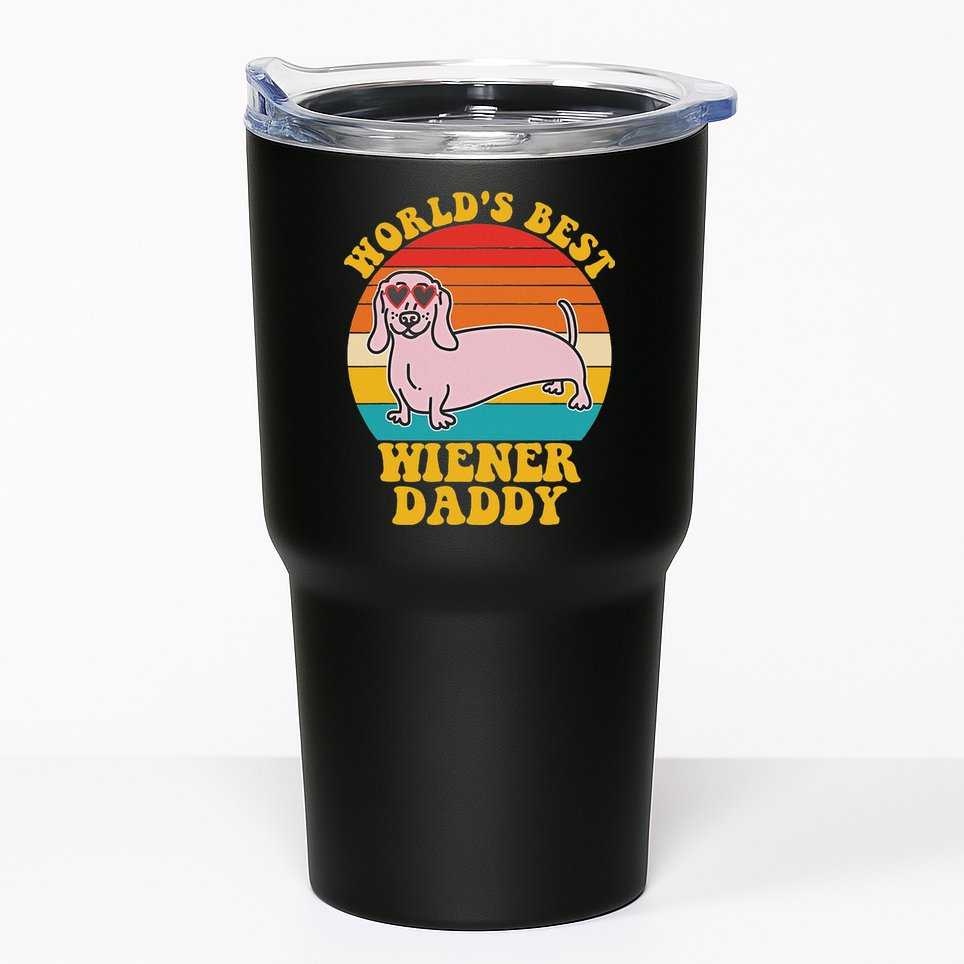 WorldS Best Wiener Daddy Funny Dog Lover Design Tumbler