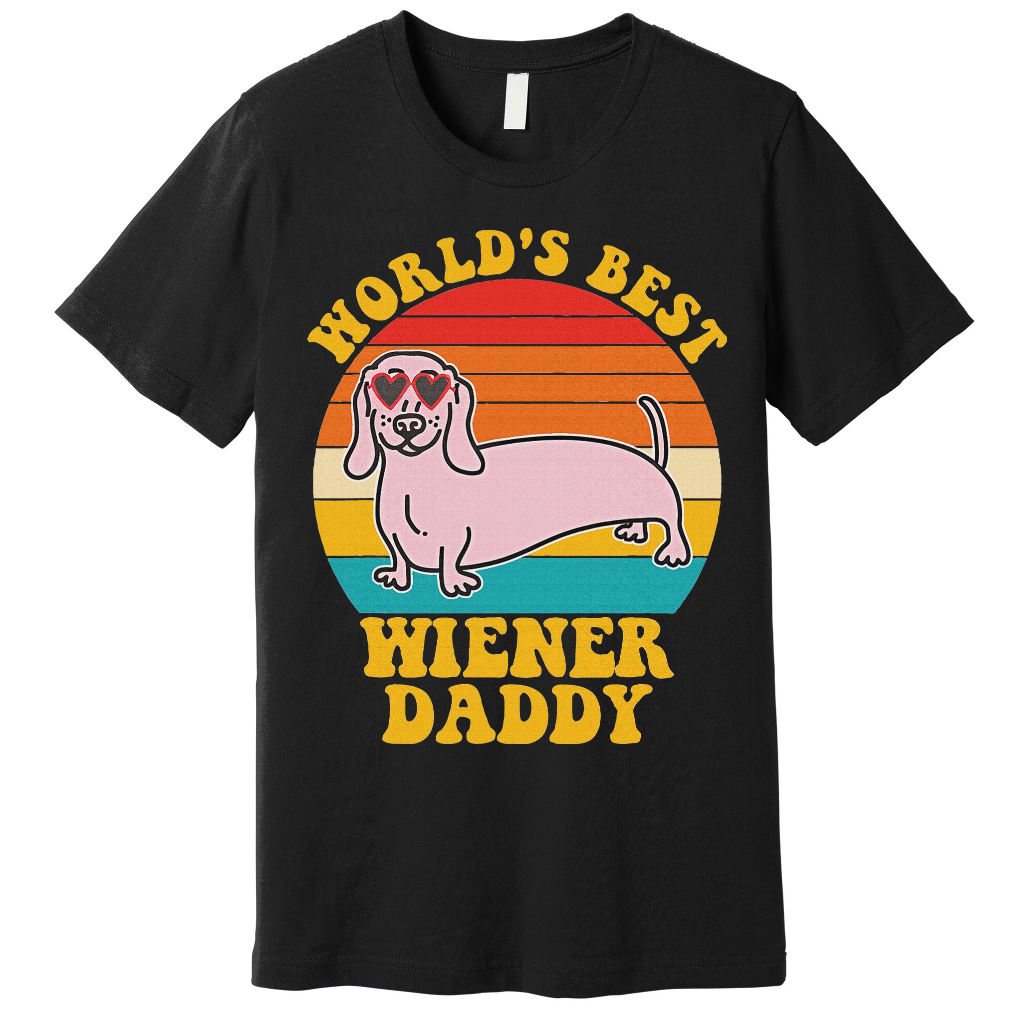 WorldS Best Wiener Daddy Funny Dog Lover Design Premium T-Shirt