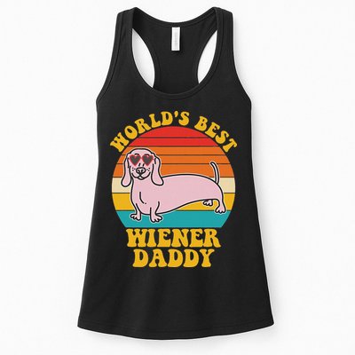 WorldS Best Wiener Daddy Funny Dog Lover Design Womens Tank Top