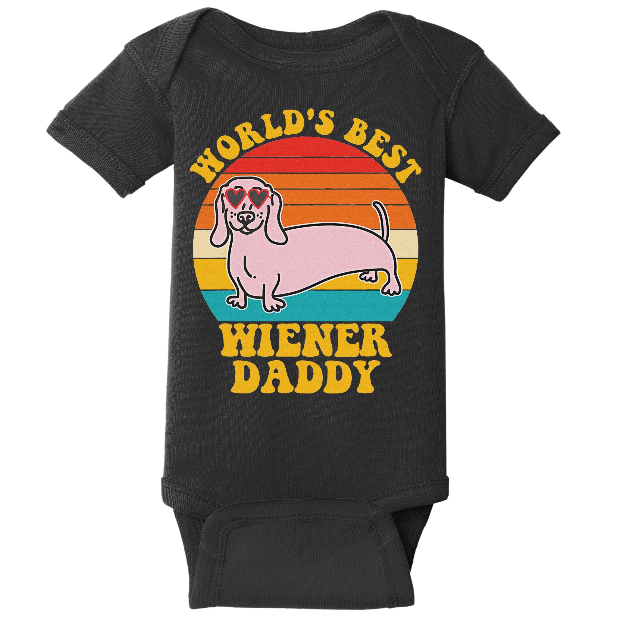 WorldS Best Wiener Daddy Funny Dog Lover Design Baby Bodysuit
