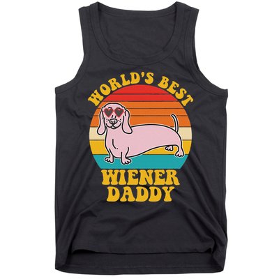 WorldS Best Wiener Daddy Funny Dog Lover Design Tank Top