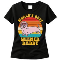 WorldS Best Wiener Daddy Funny Dog Lover Design Womens T-Shirt