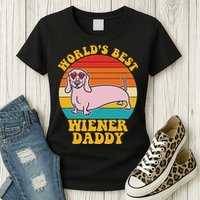 WorldS Best Wiener Daddy Funny Dog Lover Design Womens T-Shirt
