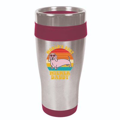 WorldS Best Wiener Daddy Funny Dog Lover Design 16oz Travel Tumbler