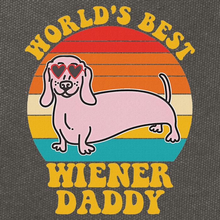 WorldS Best Wiener Daddy Funny Dog Lover Design Cotton Canvas Backpack