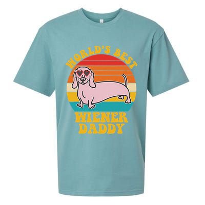 WorldS Best Wiener Daddy Funny Dog Lover Design Sueded Cloud Jersey T-Shirt