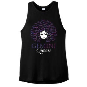 Womens Black Womens Afro Hair Gemini Queen Birthday Gift Ladies PosiCharge Tri-Blend Wicking Tank