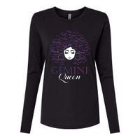 Womens Black Womens Afro Hair Gemini Queen Birthday Gift Womens Cotton Relaxed Long Sleeve T-Shirt