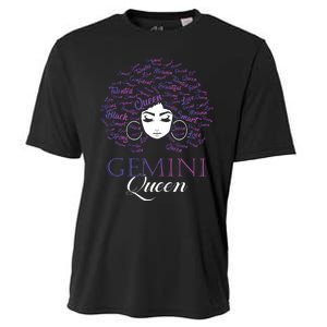 Womens Black Womens Afro Hair Gemini Queen Birthday Gift Cooling Performance Crew T-Shirt