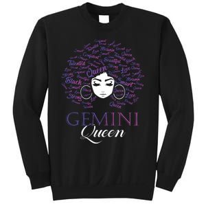 Womens Black Womens Afro Hair Gemini Queen Birthday Gift Sweatshirt