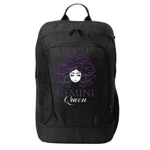 Womens Black Womens Afro Hair Gemini Queen Birthday Gift City Backpack