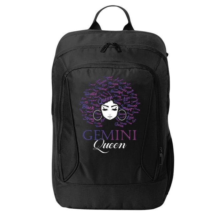 Womens Black Womens Afro Hair Gemini Queen Birthday Gift City Backpack