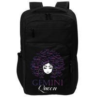 Womens Black Womens Afro Hair Gemini Queen Birthday Gift Impact Tech Backpack