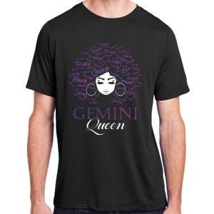 Womens Black Womens Afro Hair Gemini Queen Birthday Gift Adult ChromaSoft Performance T-Shirt