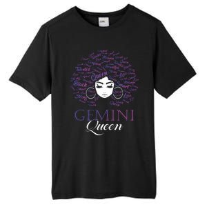 Womens Black Womens Afro Hair Gemini Queen Birthday Gift Tall Fusion ChromaSoft Performance T-Shirt