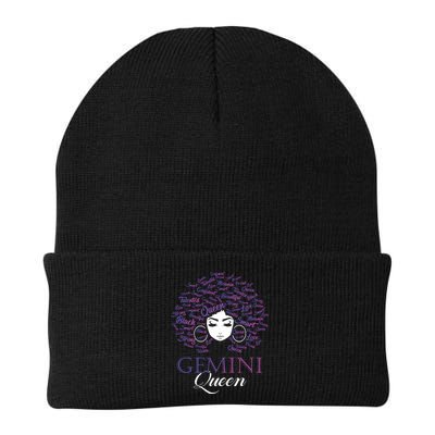 Womens Black Womens Afro Hair Gemini Queen Birthday Gift Beanie