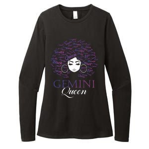 Womens Black Womens Afro Hair Gemini Queen Birthday Gift Womens CVC Long Sleeve Shirt