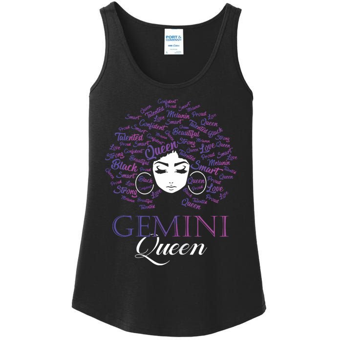 Womens Black Womens Afro Hair Gemini Queen Birthday Gift Ladies Essential Tank